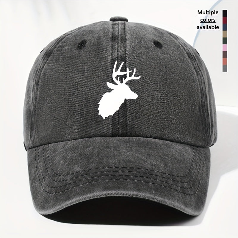 Unisex Animal Print Washed Vintage Baseball Cap Fashion Men Women Sun Hat Adjustable Size Trucker Cap Suitable for All Seasons Daily Wear