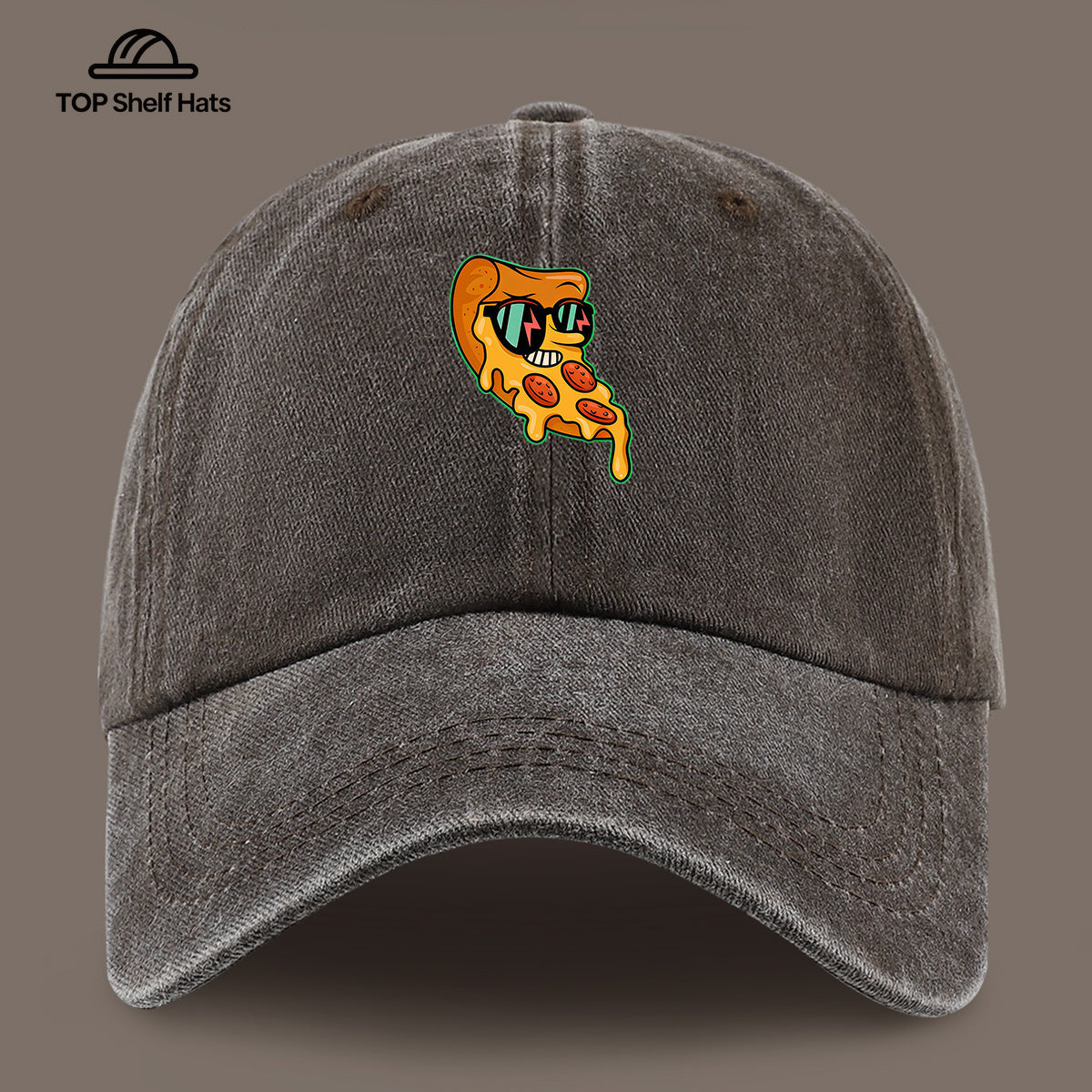 1pc Funny Pizza Slice Print Baseball Cap - Adjustable Vintage PAPA Trucker Dad Hat Suitable for &, Lightweight Breathable for Outdoor, Beach, Skateboarding, Casual Wear - Pizza-Themed, Parties, Daily Fashion Accessory