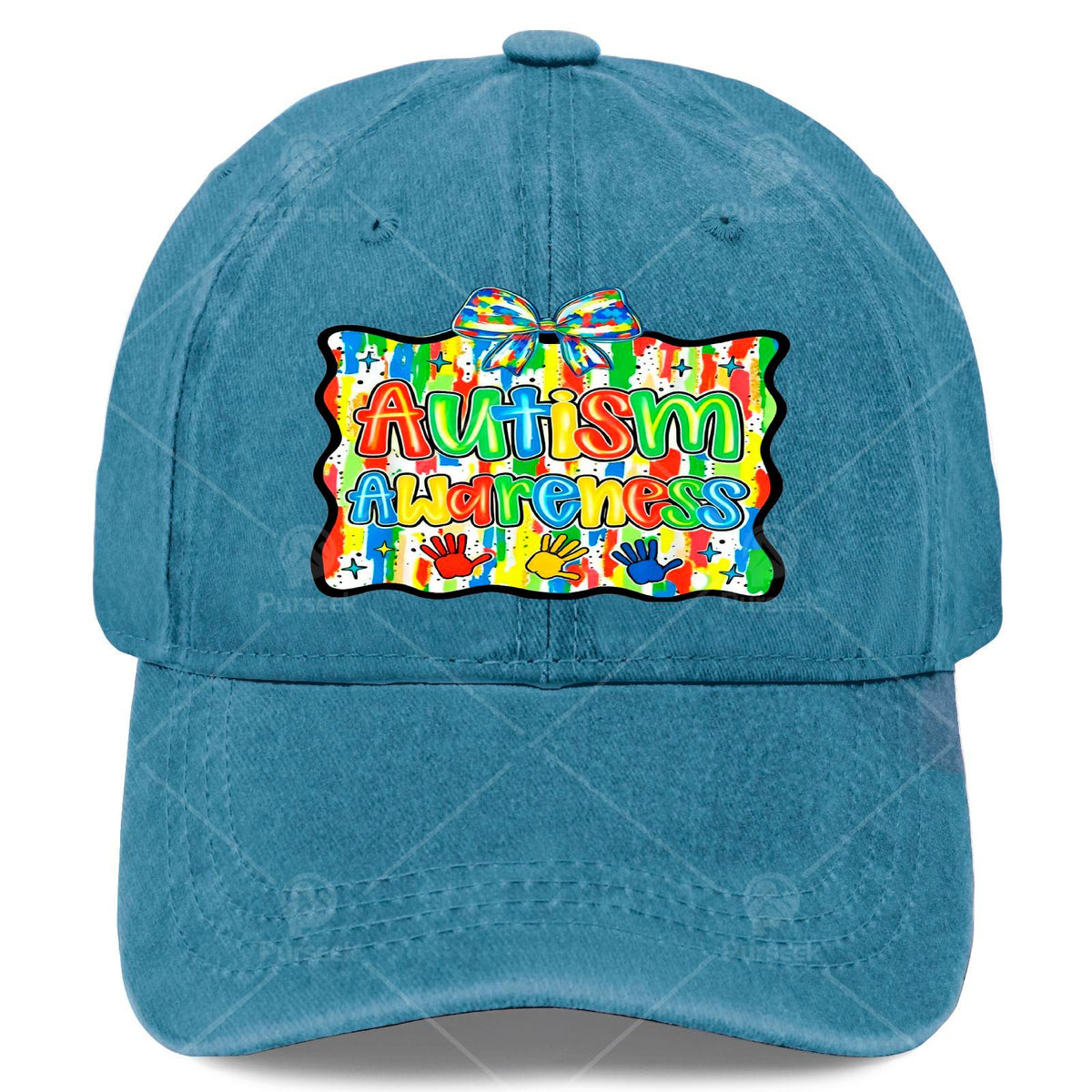 Fashionable Baseball Cap, Unisex, Featuring a Bright Patchwork Design to Promote Autism Awareness