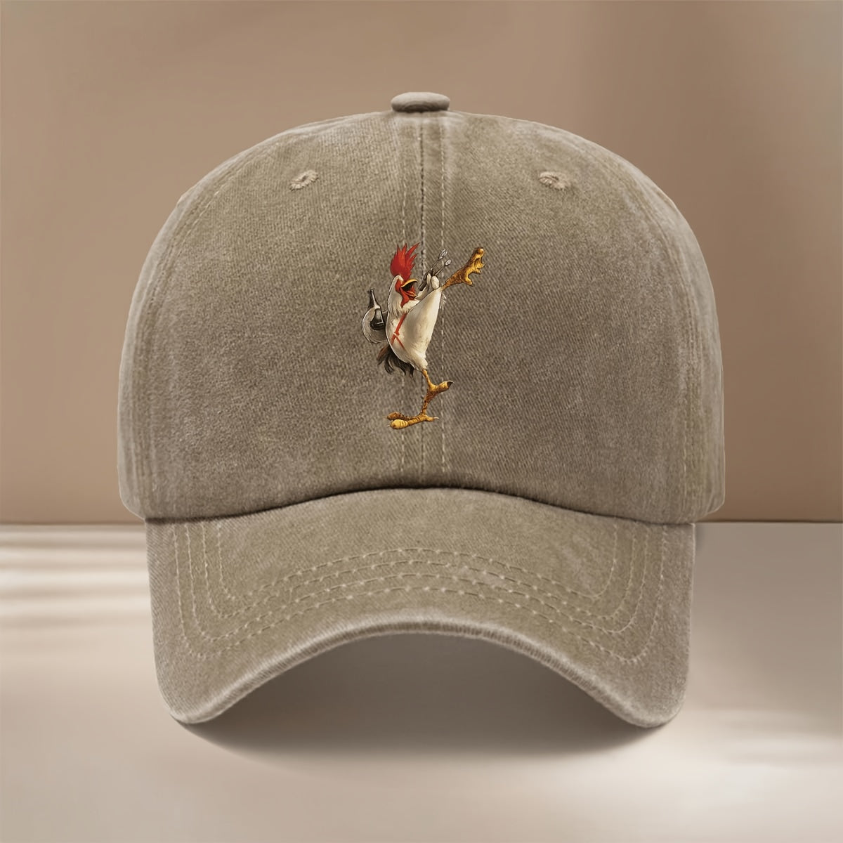 This Is a Stylish And Lightweight Baseball Cap Featuring a Rock Rooster Design, Adjustable in Size, Suitable for Both Men And Women. It'S a Trendy And Comfortable Duckbill Cap Perfect for Outdoor Sports, Gatherings
