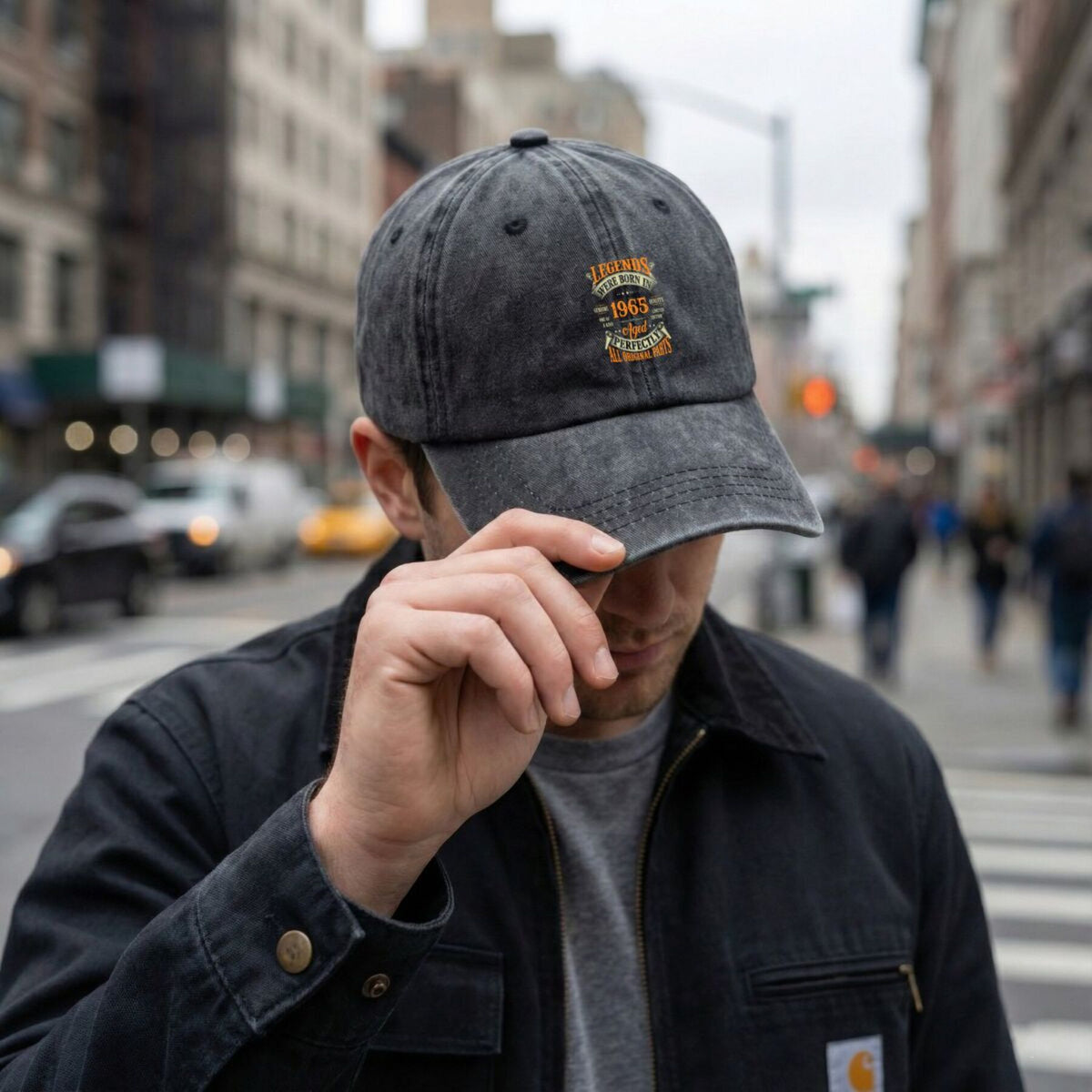 1965s Born Vintage Washed Distressed Baseball Cap - Adjustable Retro Unisex Golf & Outdoor Hat, Lightweight Breathable Suitable for Men & Women, Machine Washable with Iconic 1965s