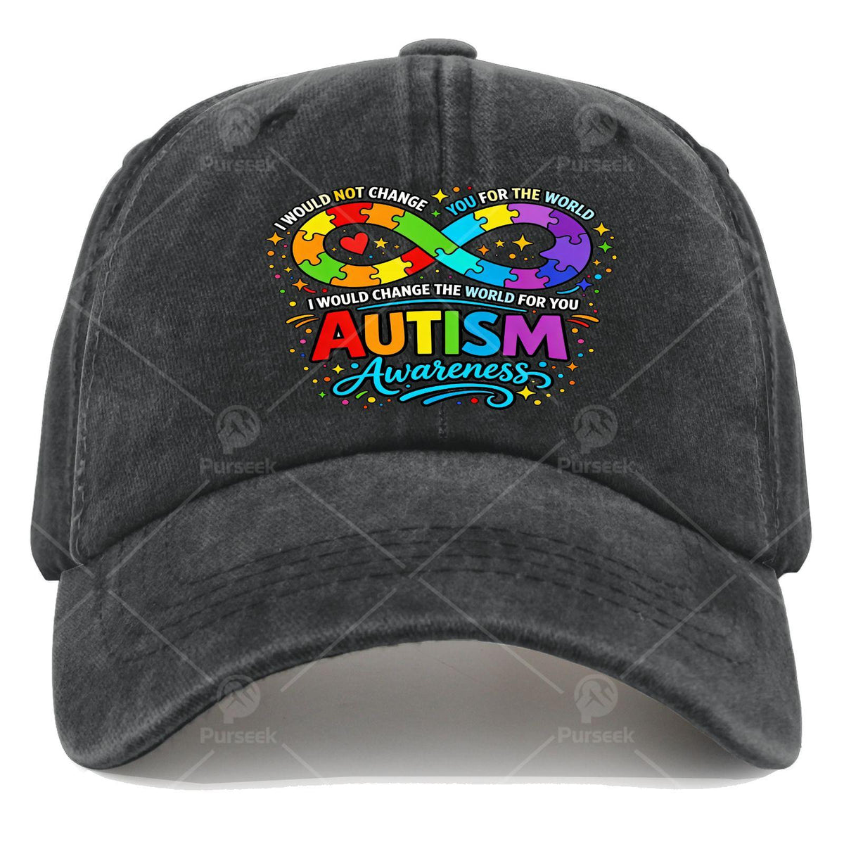 Autisms Awareness Infinitys Symbols Puzzle Neurodiversity Baseball Hat Unisex