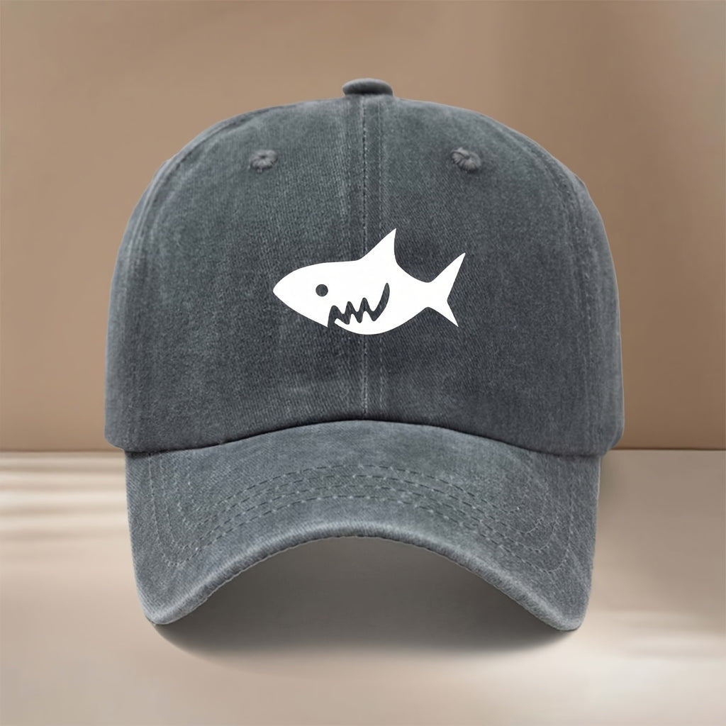 This Is a Stylish And Lightweight Baseball Cap Featuring a Cartoon Shark Design. It Is Adjustable in Size And Suitable for Both Men And Women, Making It a Trendy Choice for Outdoor Sports, Gatherings