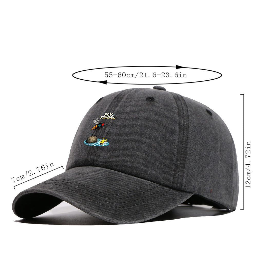 1pc Fun Insect Fishing Print Baseball Cap, Trendy Cartoon Pattern, Comfortable and Breathable Sun Hat, Stylish and  Unisex Design, Adjustable Size, Casual Streetwear Hat, Outdoor Fishing Hat, Travel and Vacation Hat, Versatile for Daily Outings