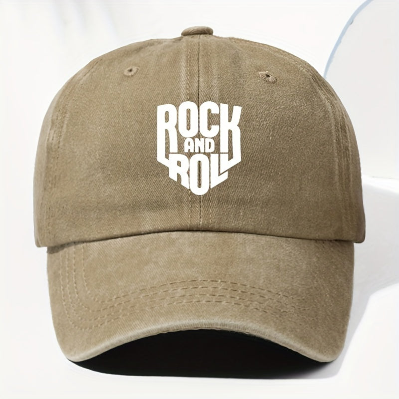 Unisex ROCK AND Printed Washed Vintage Baseball Cap Fashion Men Women Outdoor Hat Adjustable Circumference Trucker Hat Suitable for All Seasons Daily Wear