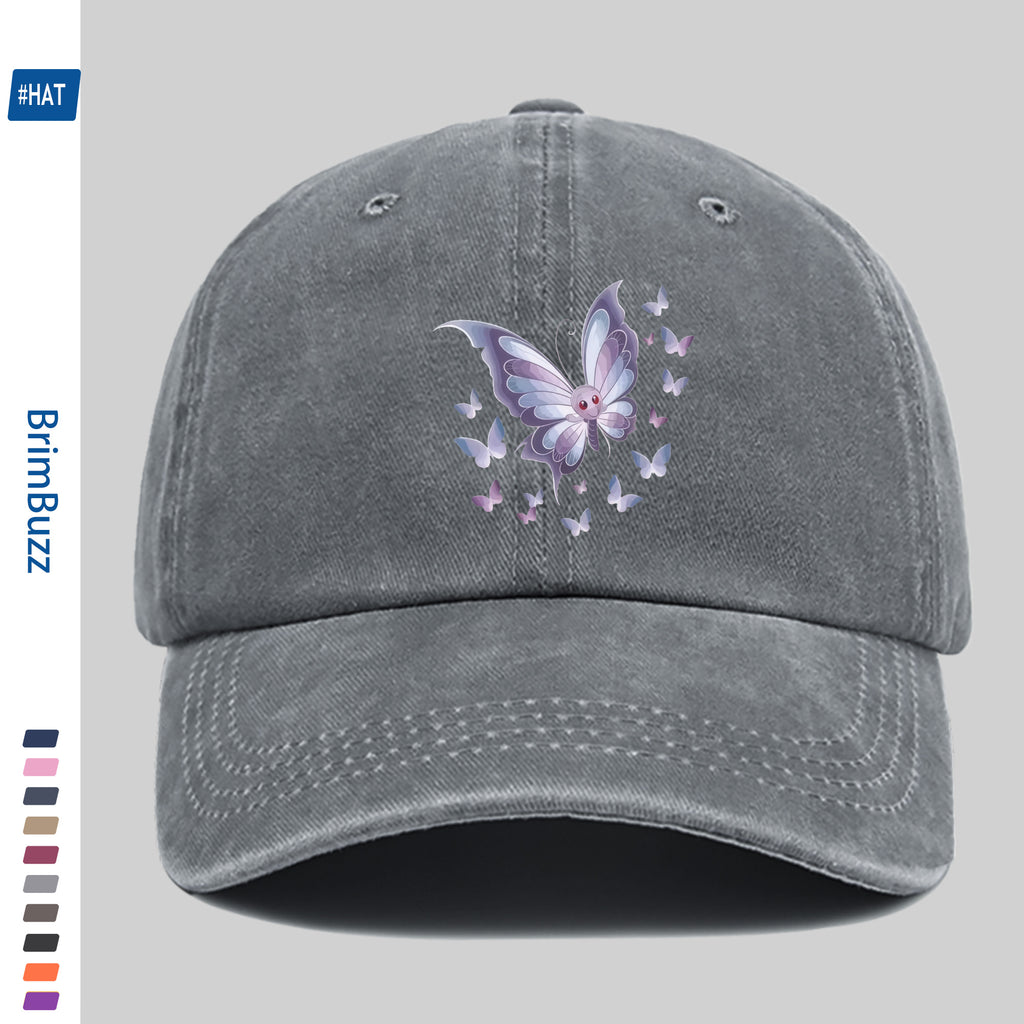 1 Butterfly Print Trucker Hat, Suitable for Travel, Outdoor Activities, and Daily Wear- Adjustable Snapback Hat with Butterfly Pattern, Lightweight and Unisex, Vintage Baseball Cap, Suitable for the Beach, Cycling, Parties, and Casual Wear(hand Was