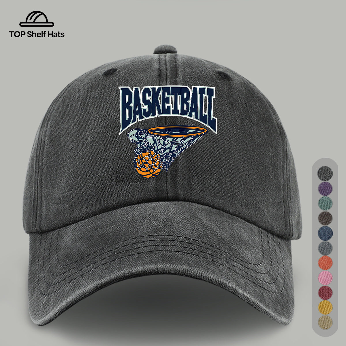 1pc American Retro Basketball Pattern Design Printed Baseball Cap, Lightweight Comfortable Breathable Adjustable Size, Black PAPA Truck Driver Retro Dad Hat, Mom Beach Vacation Sun Hat, Youth Couple Outdoor Skate Hat