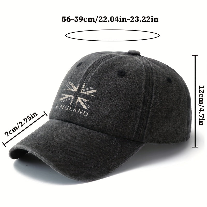 A Versatile British Flag Baseball Cap for Both Men And Women, a Classic Vintage Washed Outdoor Lightweight Curved Brim Hat, a Trucker Hat, Suitable for Outdoor Vacations, Camping, And Other Leisure Occasions