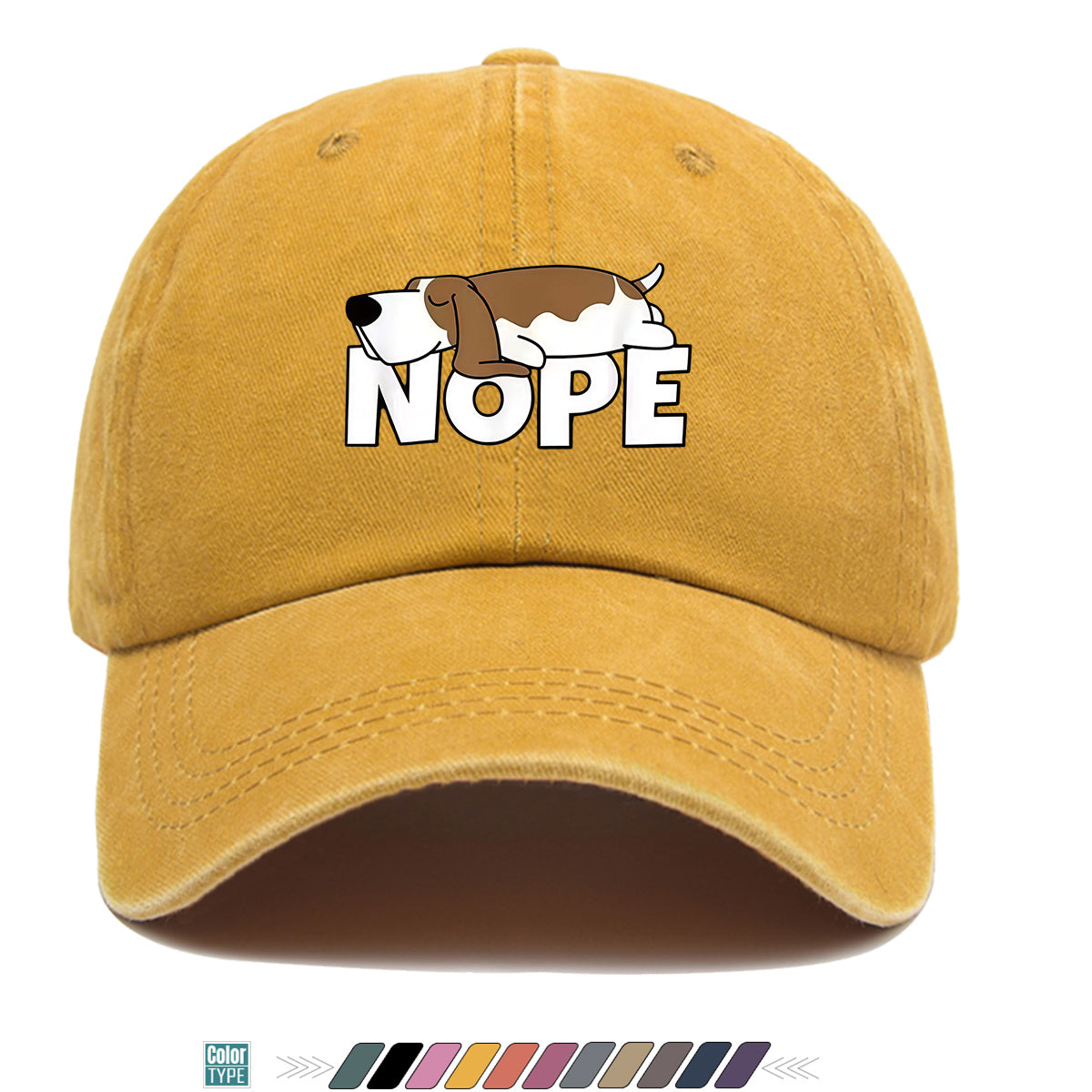 1pc Fun Cartoon Dog "NOPE" Printed Baseball Cap, Comfortable Breathable Sun Hat, Fashionable Individual Aesthetic Unisex Cap, Adjustable Size Casual Street Hat, Outdoor Sunshade Hat Suitable for Daily Commuting, Shopping, Parties, Travel, Sports