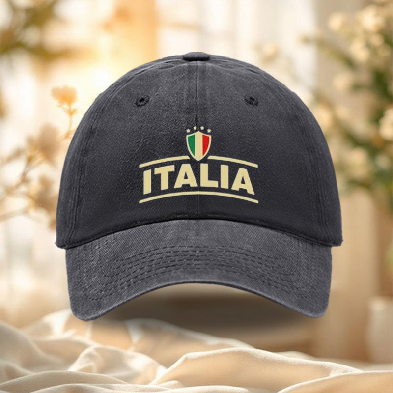 1pc Italian Flag Baseball Cap with Italia Print & Italian National Colors - Adjustable Unisex Hat Suitable for Outdoor, Travel, Sports Events, Italian Culture Gifts for Adults, Italy-Themed Apparel for Men and Women