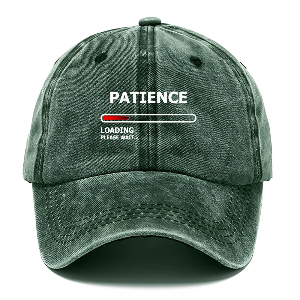 1 Patience Print Baseball Cap - Soft, Breathable, Adjustable Snapback with Curved Brim, Lightweight Unisex Design for Casual Outdoor and Formal Occasions. Hand Wash Only. Ideal Gift, Event Headwear, Fashion Accessory for Style Enthusiasts