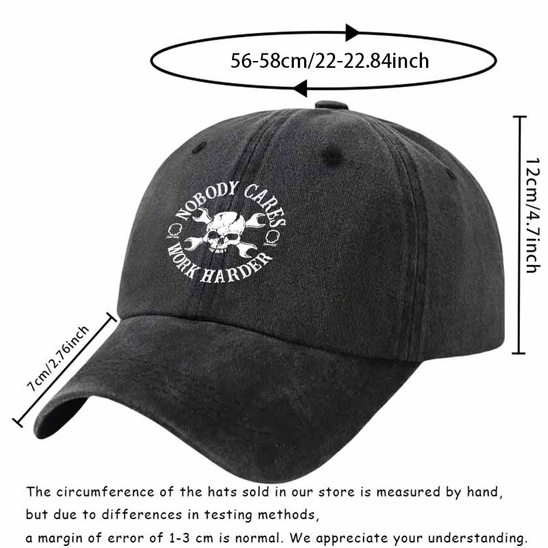 Trendy Dark-Style Baseball Cap with Skull And Wrench Design, Fashionable Sports Casual Visor Cap