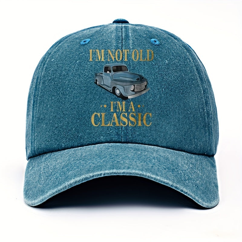 [I'M Not Old] Floral Men'S Washed Baseball Cap, Vintage Style Fashion Adjustable Outdoor Casual Sports Hat