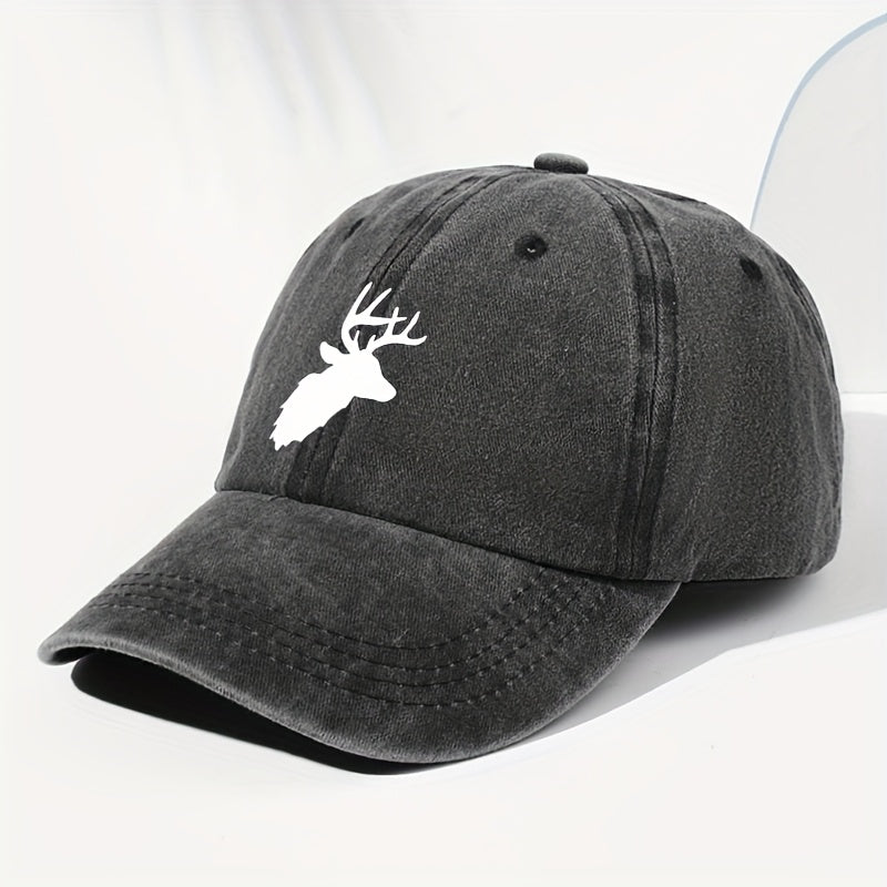 Unisex Animal Print Washed Vintage Baseball Cap Fashion Men Women Sun Hat Adjustable Size Trucker Cap Suitable for All Seasons Daily Wear