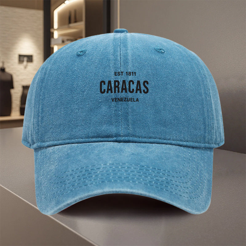 1 Caracas Venezuela Vintage Baseball Cap - Adjustable Snapback Hat with Traditional Venezuelan Design, Lightweight Polyester for Men and Women, Suitable for Outdoor Sports, Travel, Casual and Formal Occasions - Comfortable, Breathable, and Durable