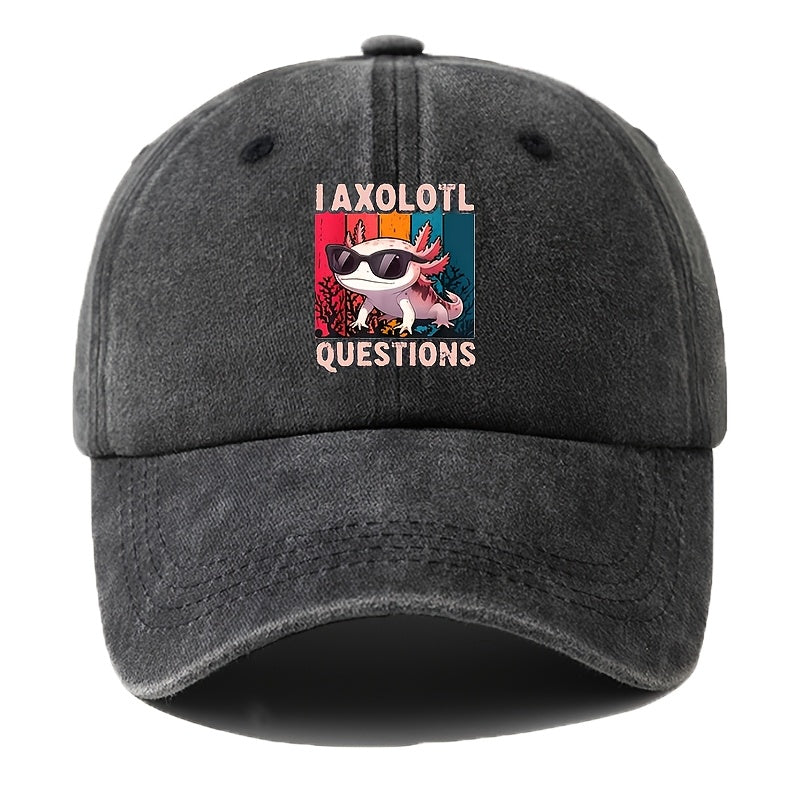A Unisex Men's Baseball Cap with Cartoon Print, Adjustable, Fashionable, and Versatile. Suitable for Outdoor Activities Such as Camping, Hiking, and Fishing
