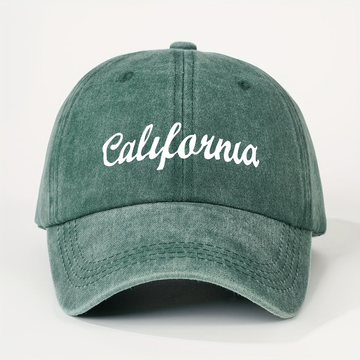 1 Printed CALIFORNIA Washed Baseball Cap, Unisex Trucker Hat, Breathable Adjustable Golf Cap, Women's Summer Fashion Curved Brim Hat, Unisex Y2K Couple's Hat