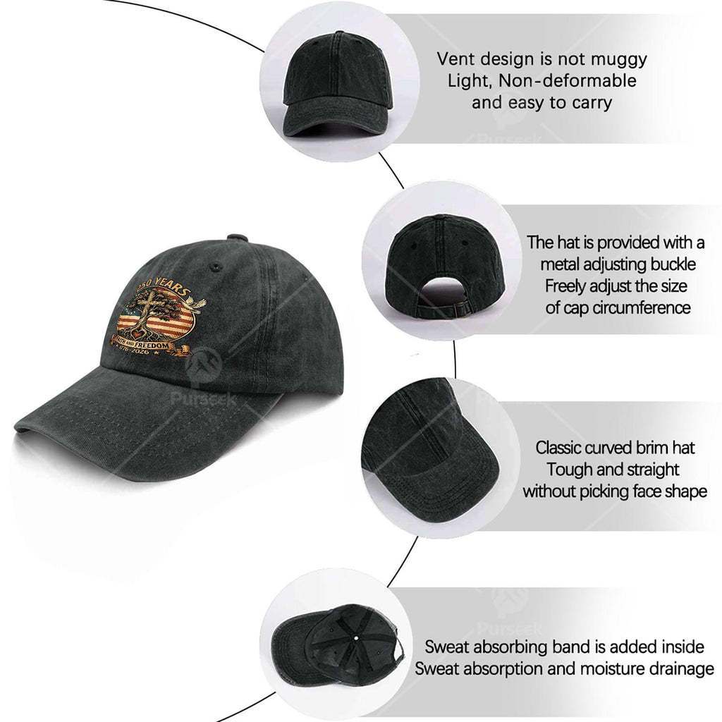 250 Years Faiths And Freedoms Christian US 250Th Anniversary Baseball Hat