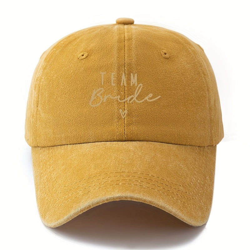 "TEAM Bride" Embroidered Baseball Cap - Stylish Black, Olive Green, Pink, And Navy Blue Options, Casual & Outdoor Lightweight Trucker Hat with Adjustable Snapback, Casual Headwear | Embroidered Design | Lightweight