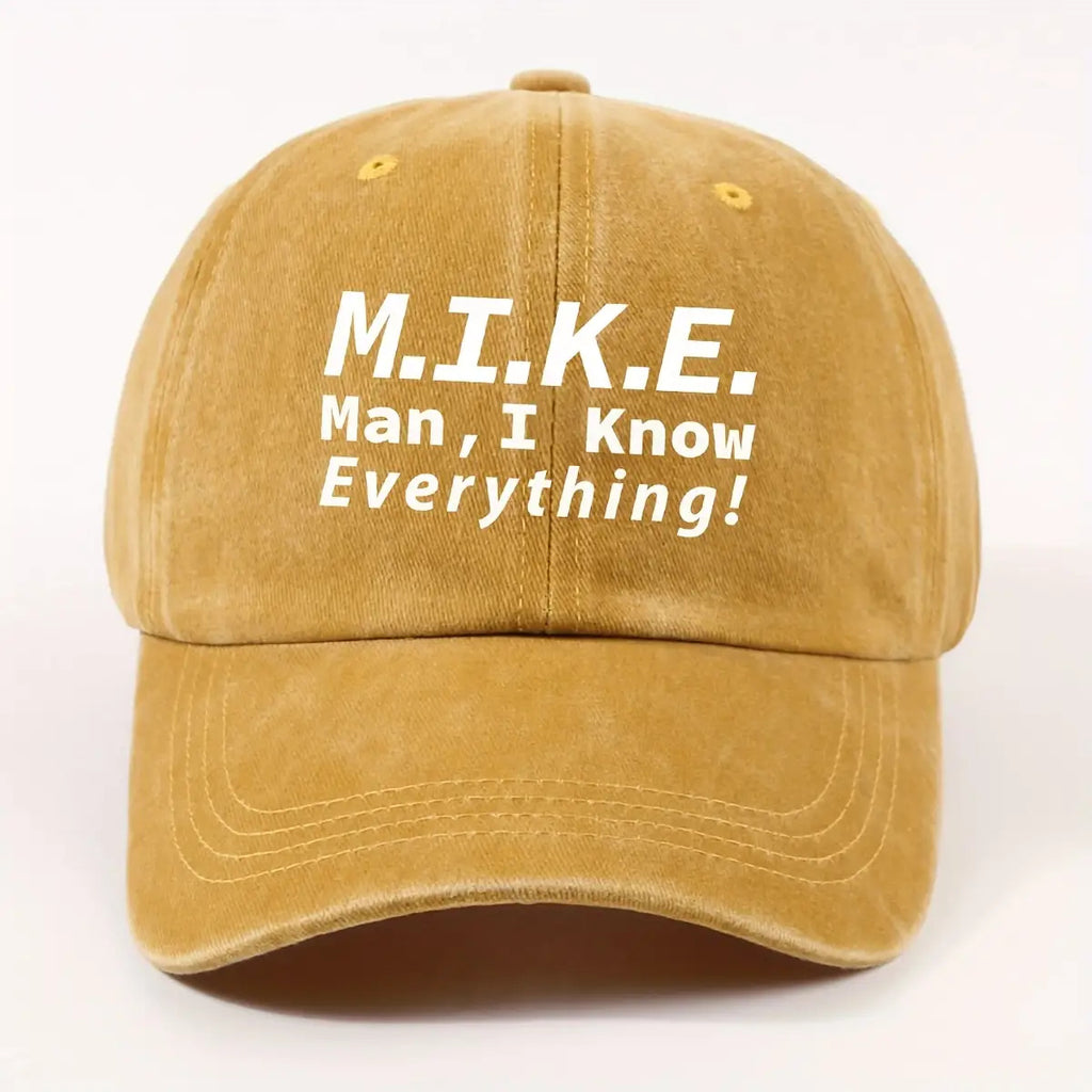 1 Fashion Motto Maniknoweverything Heat Pressed Baseball Cap Unisex Outdoor Casual Vintage Duckbill Cap Cycling Easy Cap