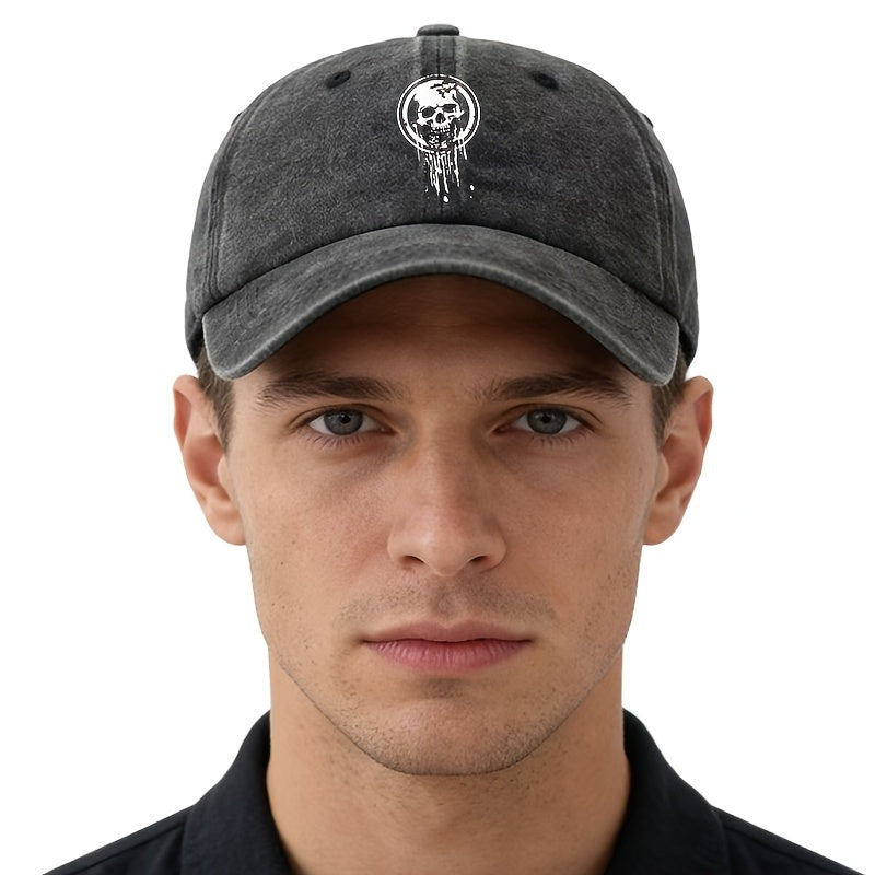 A Stylish And Versatile Unisex Printed Baseball Cap with a Round Design, Featuring a Classic Retro Washed Look. This Lightweight Outdoor Cap Is Perfect for Truck Drivers And Suitable for Casual Occasions Like Outdoor Vacations, Camping