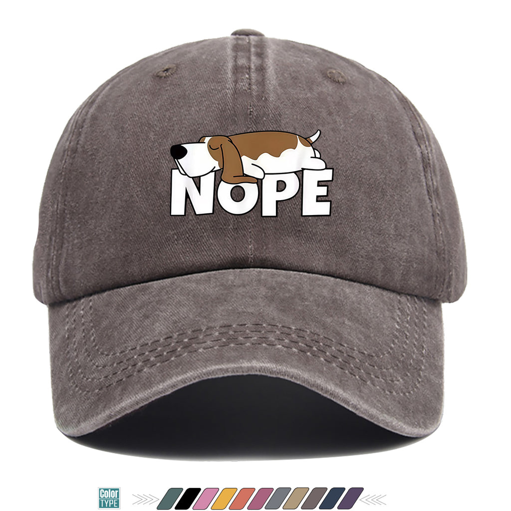 1pc Fun Cartoon Dog "NOPE" Printed Baseball Cap, Comfortable Breathable Sun Hat, Fashionable Individual Aesthetic Unisex Cap, Adjustable Size Casual Street Hat, Outdoor Sunshade Hat Suitable for Daily Commuting, Shopping, Parties, Travel, Sports