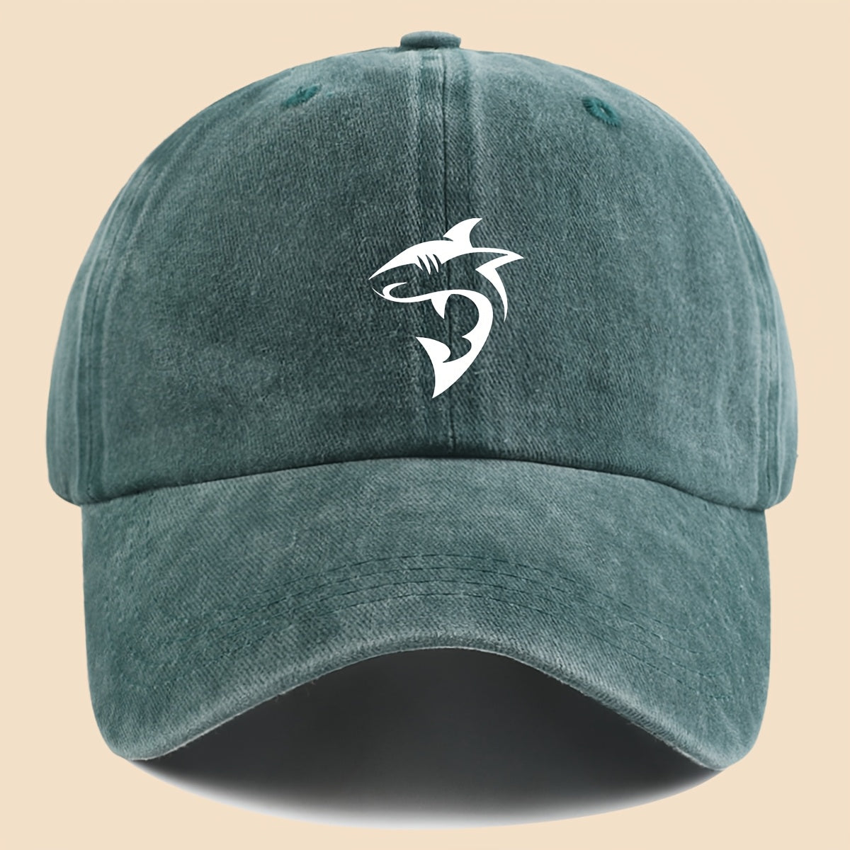 1 Unisex Ocean-themed Baseball Cap with White Shark Print - Breathable Adjustable Dad Hat for Skateboarding, Hiking, Fishing | Stylish Couple's Outdoor Accessory, Perfect Gift for Birthdays, Christmas, Halloween, Thanksgiving | Black Casual Hat |