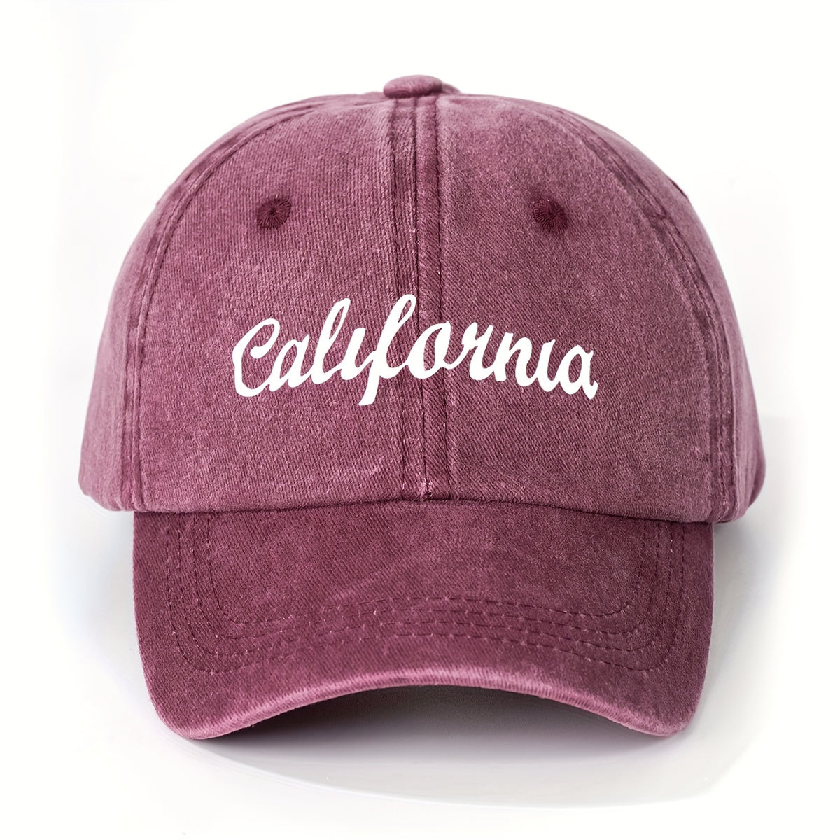 1 Printed CALIFORNIA Washed Baseball Cap, Unisex Trucker Hat, Breathable Adjustable Golf Cap, Women's Summer Fashion Curved Brim Hat, Unisex Y2K Couple's Hat