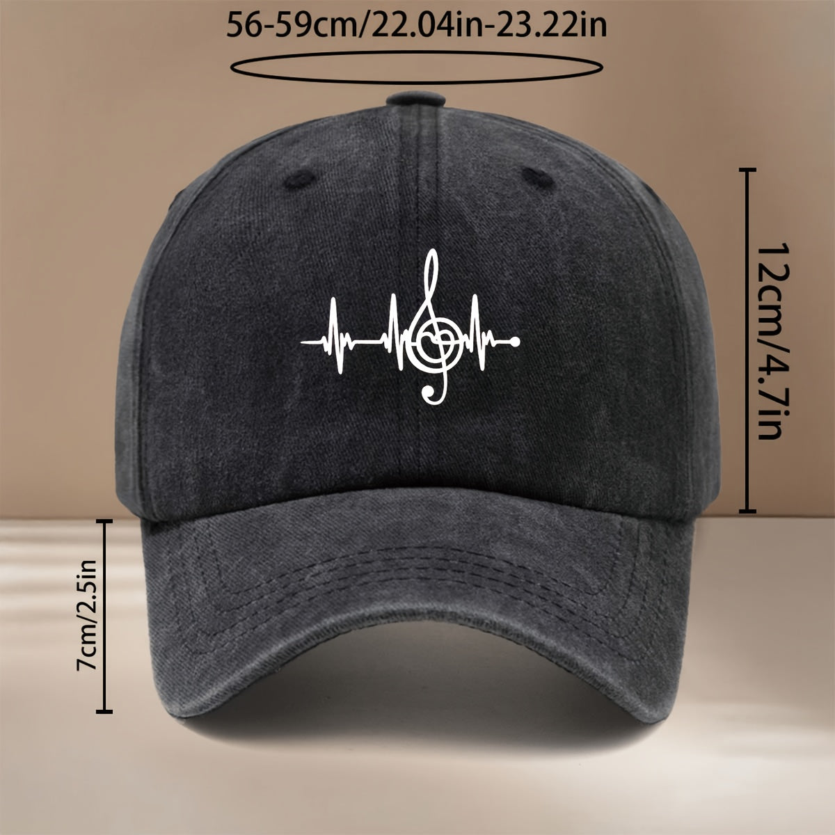 Baseball Cap with Musical Note Pattern, Easy-Going And Lightweight Hip-Hop Hat, Unisex Casual Hat, Suitable for Vacation Travel, Dinner Parties, Camping, Comfortable And Personalized Duckbill Cap, Curved Brim Makes Face Look Smaller
