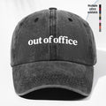 Unisex "Out of Office" Letter Print Washed Vintage Baseball Cap, Fashionable Sun Outdoor Hat for Men and Women, Adjustable Trucker Hat Suitable for All Seasons and Daily Wear