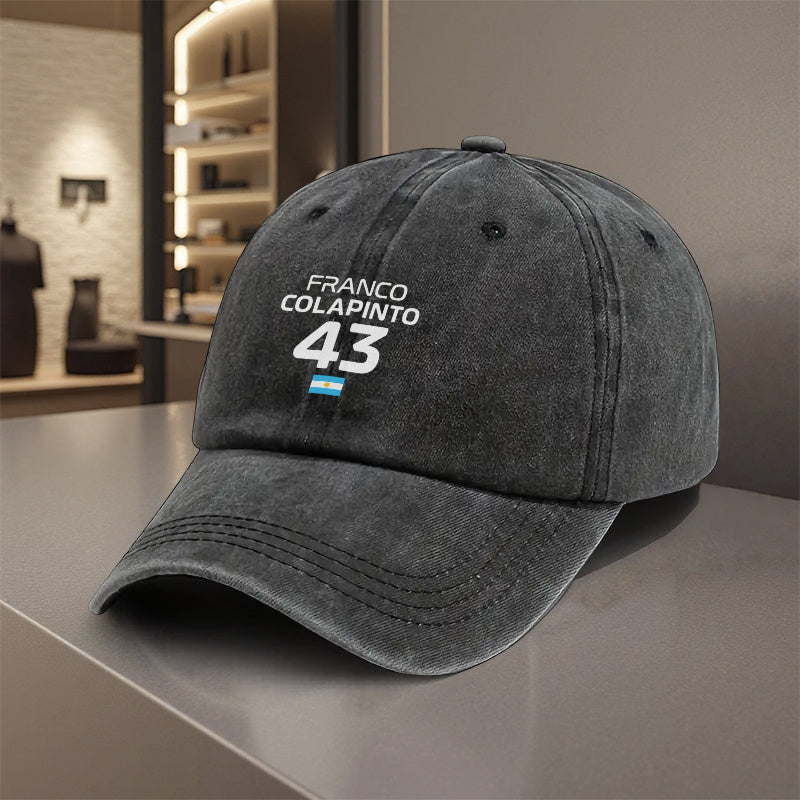 1pc, Adjustable Baseball Cap Featuring "FRANCO COLAPINTO 43 Argentine Flag", Lightweight Printed Craft Women'S Hat, "Racetrack" Men'S Sunshade, Ideal Gift for Weddings, Parties, And Birthdays