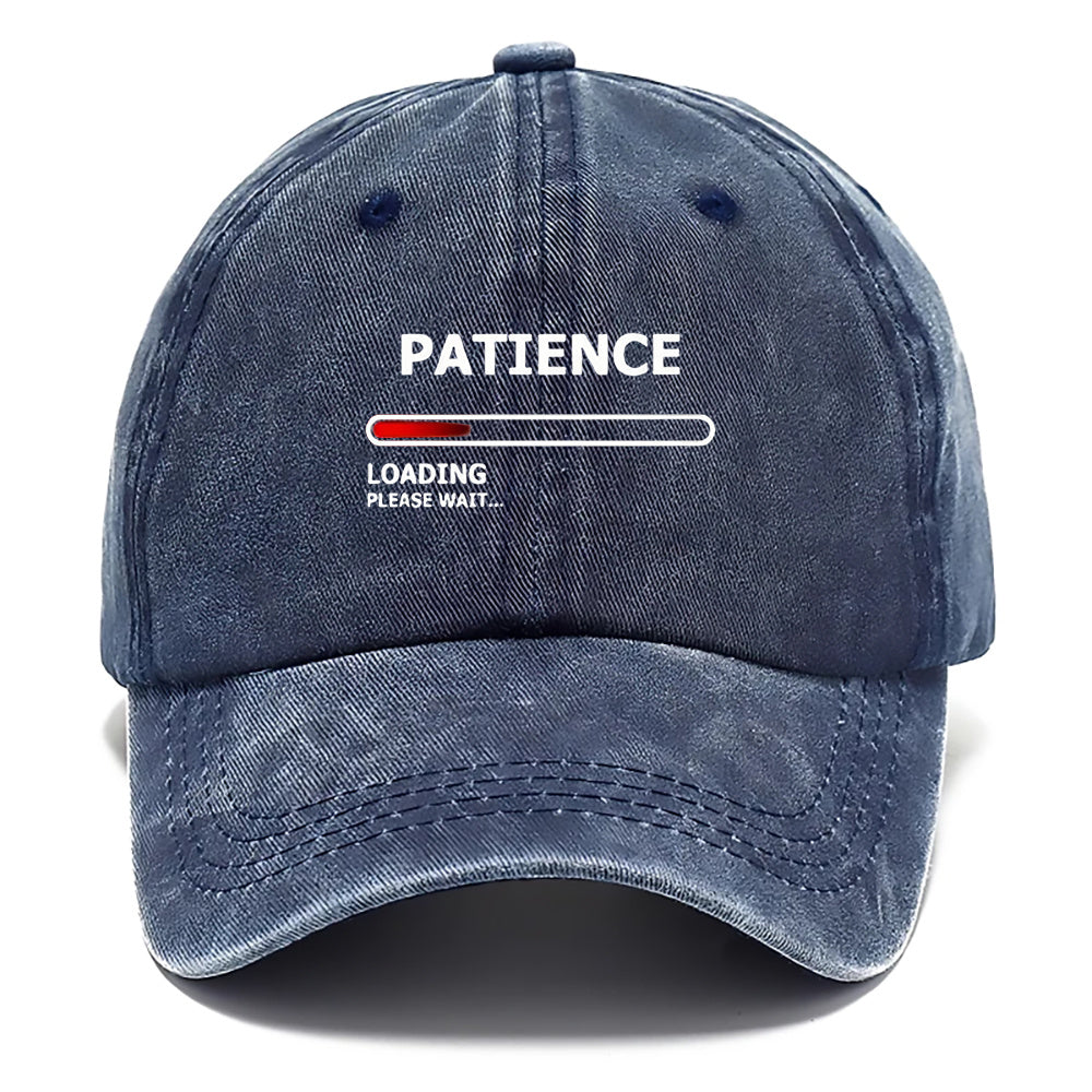 1 Patience Print Baseball Cap - Soft, Breathable, Adjustable Snapback with Curved Brim, Lightweight Unisex Design for Casual Outdoor and Formal Occasions. Hand Wash Only. Ideal Gift, Event Headwear, Fashion Accessory for Style Enthusiasts