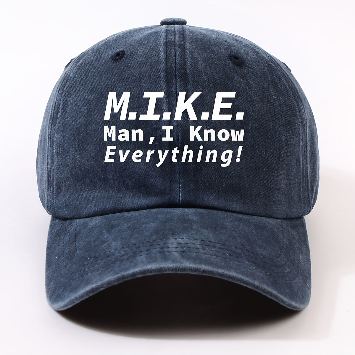 1 Fashion Motto Maniknoweverything Heat Pressed Baseball Cap Unisex Outdoor Casual Vintage Duckbill Cap Cycling Easy Cap