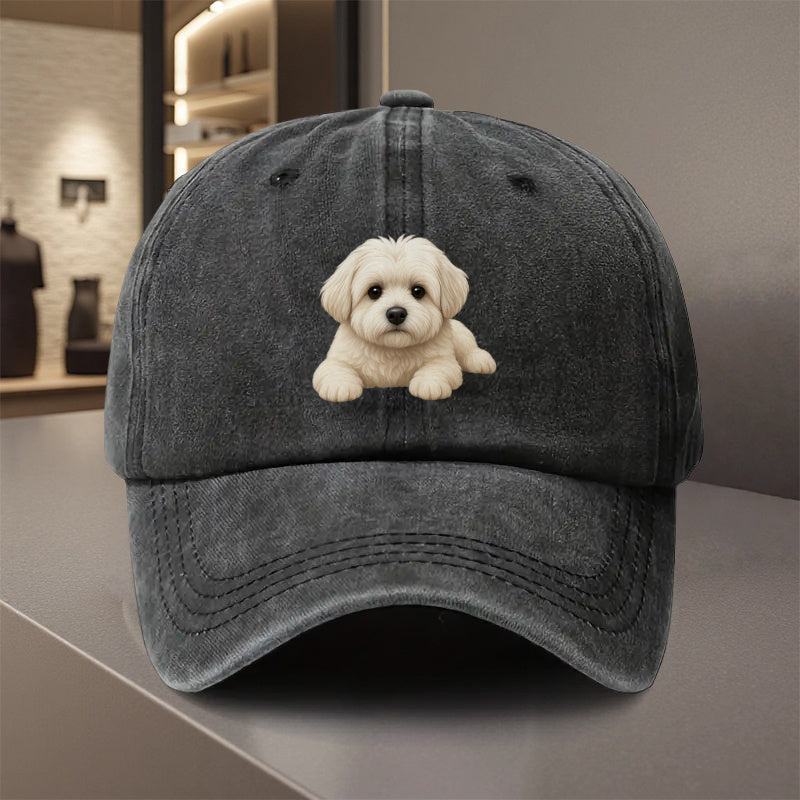1pc Adjustable Baseball Cap with Cute Fluffy White Poodle - Lightweight Polyester Snapback Hat, All-Season Outdoor Sports, Pet Lover Gift for Men, Women, Dog Owners - Casual Sun Hat for Golf, Camping, Casual Attire - Beige/Black/Gray/Blue/Red/White/ Brown
