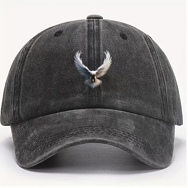 Adjustable Eagle Print Baseball Cap - Stylish Dark Blue Hip-Hop Sun Hat, Sun Cap | Eagle Design | Durable Headwear