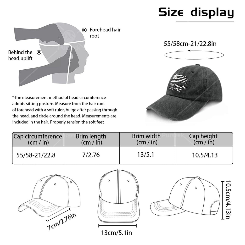 These People Are Crazy USA Flag Vintage Baseball Suitable for &, Retro Washed Unisex Hat with Full-Body Flag Print, Lightweight Round for 4th of, Games, Casual Wear