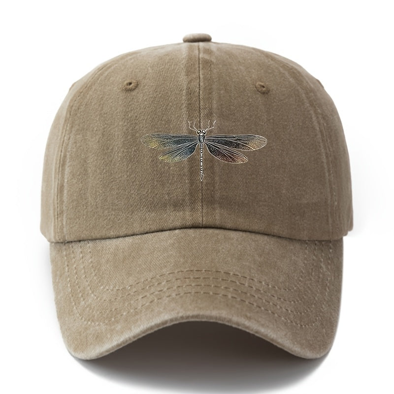 A Unisex Fashionable Baseball Cap with a Printed Dragonfly Pattern, a Trendy Curved-brim Hat for Outdoor Activities and Sun, an Adjustable-size Outdoor Vacation, Travel, Camping, and Leisure Snapback Cap, and a Preferred Gift Baseball Cap