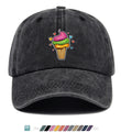 1pc Colorful Cream Cake Print Baseball Cap, Sweet Cute Sun Hat, Fashionable Individual Aesthetic Unisex Cap, Adjustable Size Street Trendy Hat, Bestie Outing Hat, Suitable for Daily Commute, Dates, Parties, Amusement Parks, Afternoon Tea