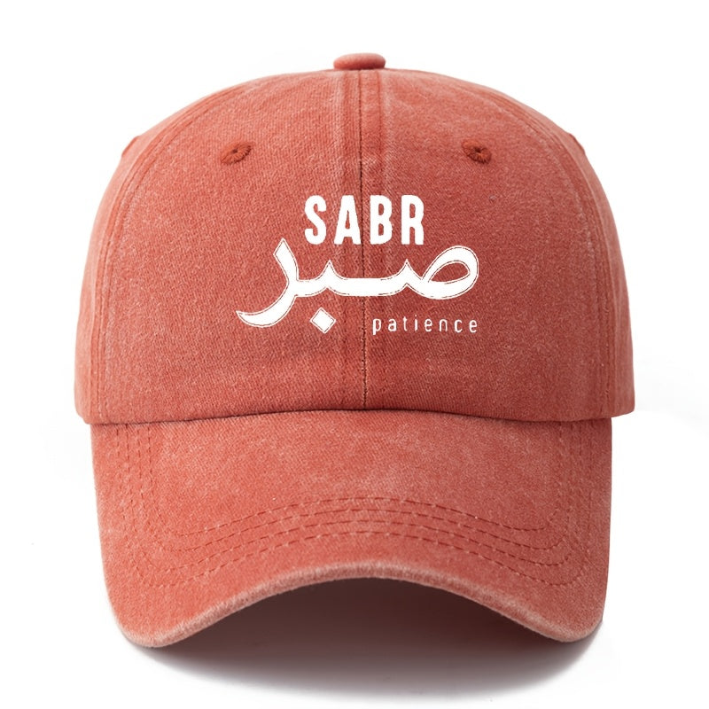 A Unisex Fashionable and Versatile Printed SABR Baseball Cap, Featuring a Classic Vintage Washed Outdoor Lightweight Curved Brim Design. Suitable for Outdoor Vacations, Travel, Camping, and Other Casual Occasions. Ideal for Festivals