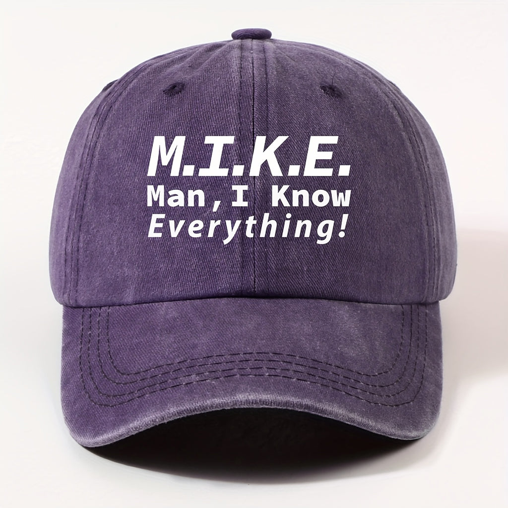 1 Fashion Motto Maniknoweverything Heat Pressed Baseball Cap Unisex Outdoor Casual Vintage Duckbill Cap Cycling Easy Cap