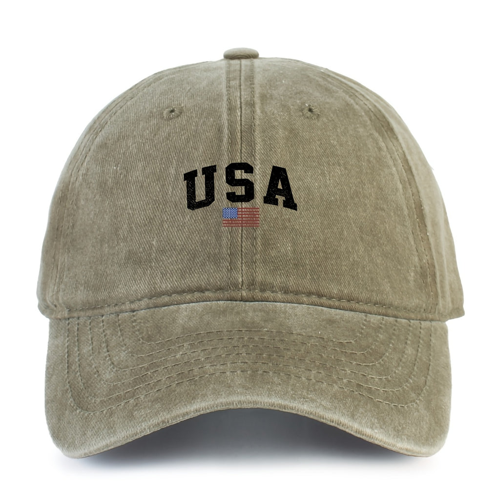 1pc  Casual Washed Baseball Cap, Fashionable Letter Print Peaked Cap