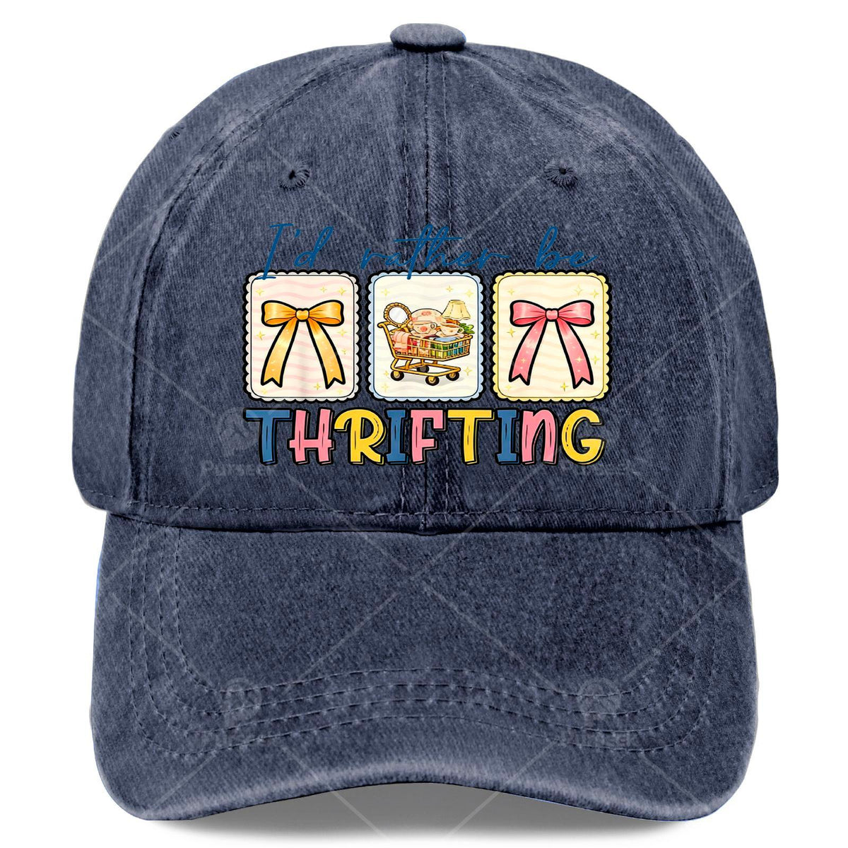 Thrifting Lover Vintage Coquette Bow Id Rather Be Thrifting Baseball Hat