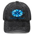 Cool Unisex Baseball Hat Featuring Blue Ribbons for Colon Cancer Awareness Month with Sunflowers