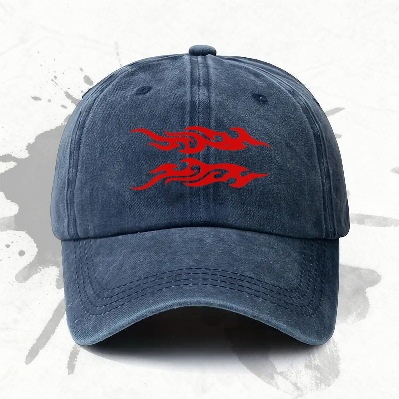 1pc, Adjustable Baseball Cap with Flame Pattern, Lightweight Printed Craft Women'S Hat, Ideal Men'S Trendy Headwear, Perfect Gift for Weddings, Parties, Birthdays